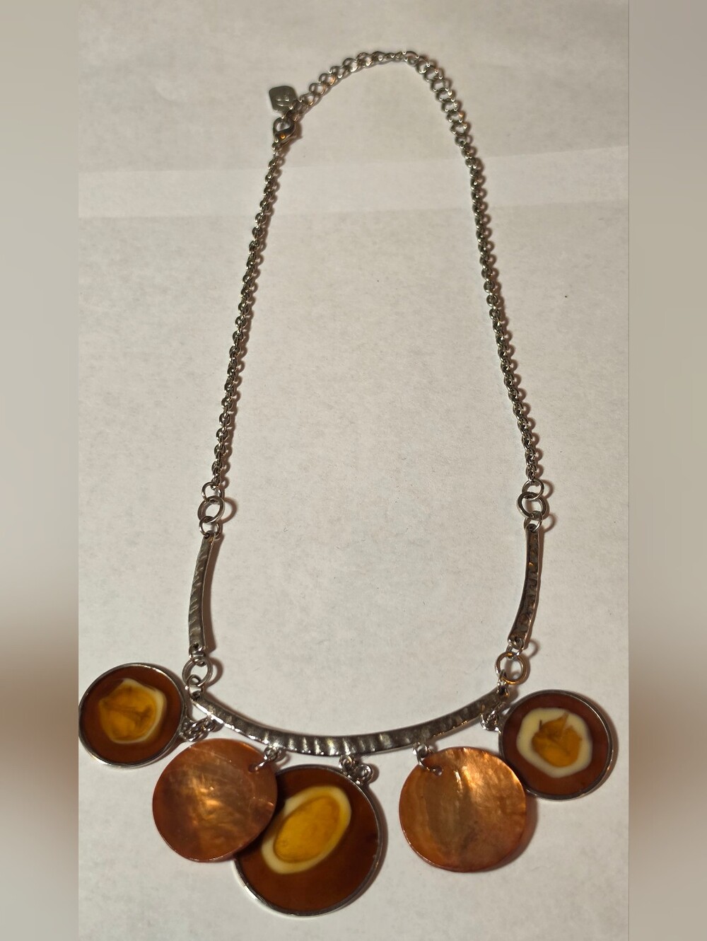 You And I Vintage Stylish Women’s Copper & Brown Disc Pendant Necklace